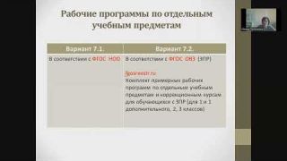 Обзор рабочих программ по учебным предметам и коррекционным курсам при реализации АООП вариант 7.2